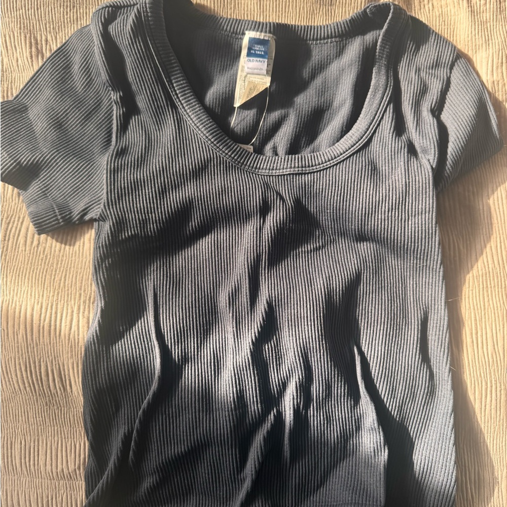 Old Navy Dark Gray Ribbed Women's Tee